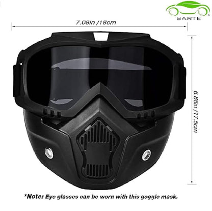 Face Mask for Bikers, Windproof, Dirt Shield, Adjustable Strap, Detachable