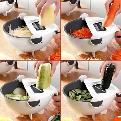 Vegetable Cutter, 7in1 Multifunction Cutter with Big Drain Basket