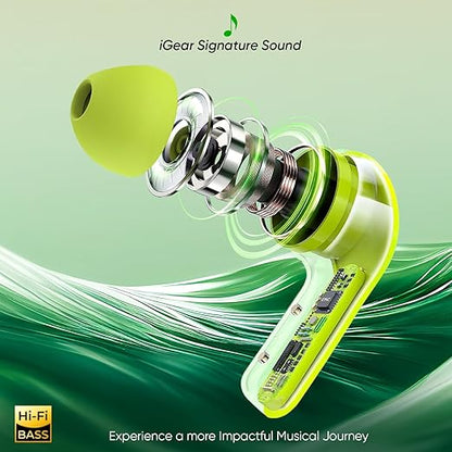 Ultrapods-5.1 Earbuds with 30h Playtime, Headphones Bluetooth Headset (Green, True Wireless)